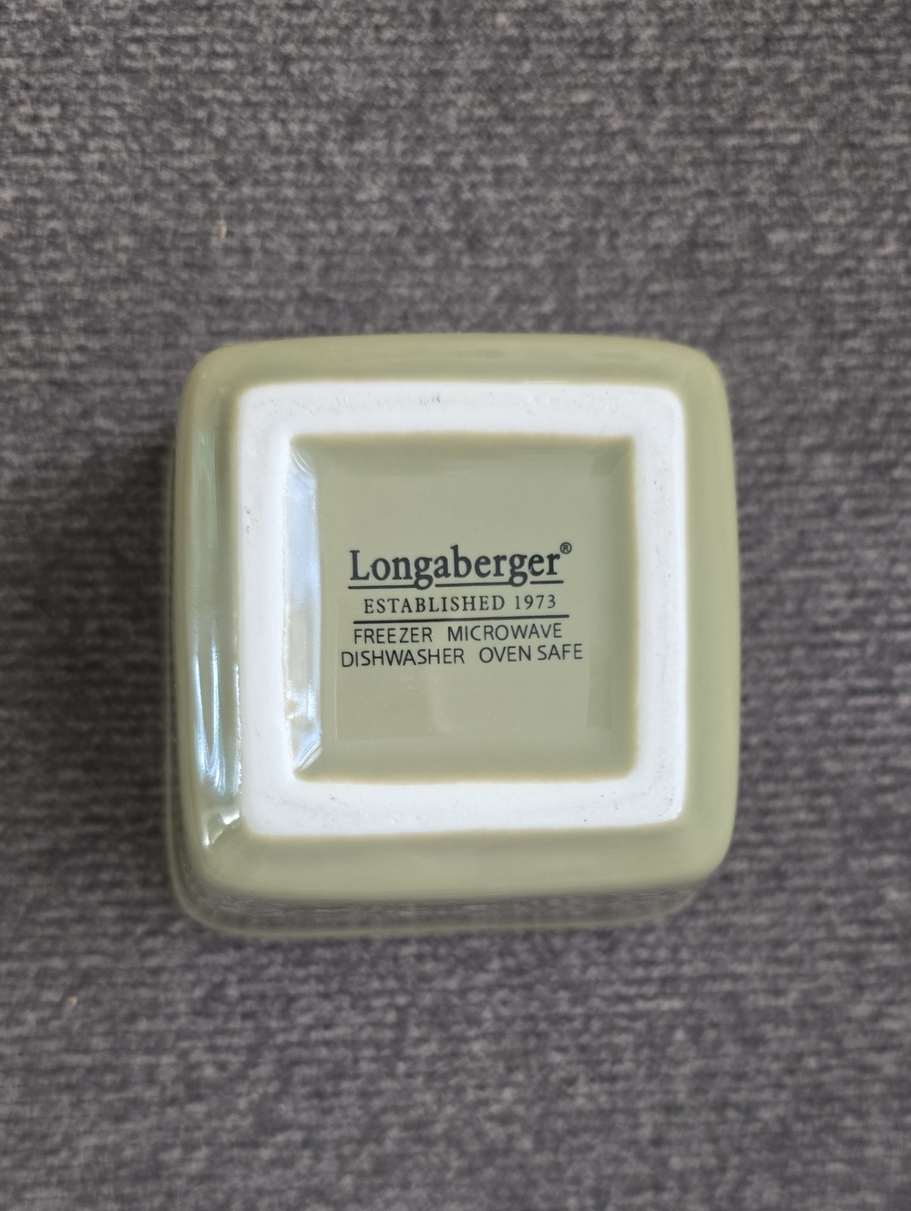 Longaberger Sage Green Square Ceramic Dish